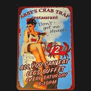 Vintage Girl Aluminum Decorative Sign